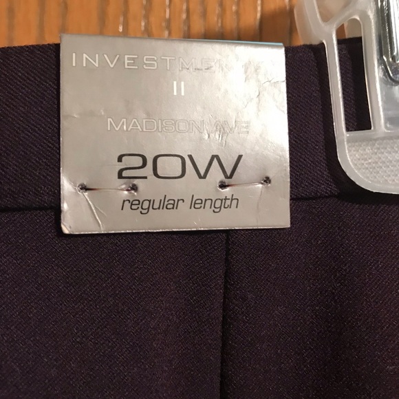 Madison Ave plus size  PLUM colored business pants - Picture 2 of 4